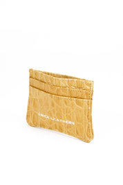 Card Holder in Yellow Crocodile
