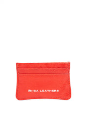 Card Holder in Hot Red Serpent